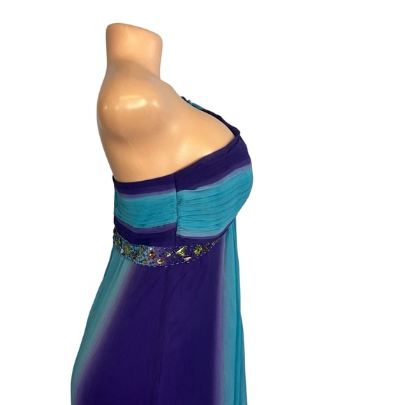Camille La Vie Y2K Elegant Purple and Blue One-Shoulder Beaded Dress - Picture 12 of 12